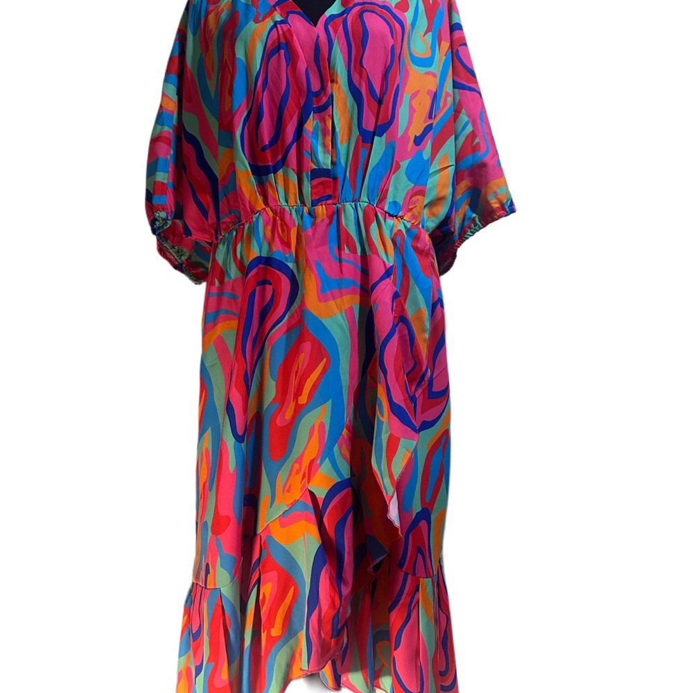 SHEIN Colorful High Low Dress